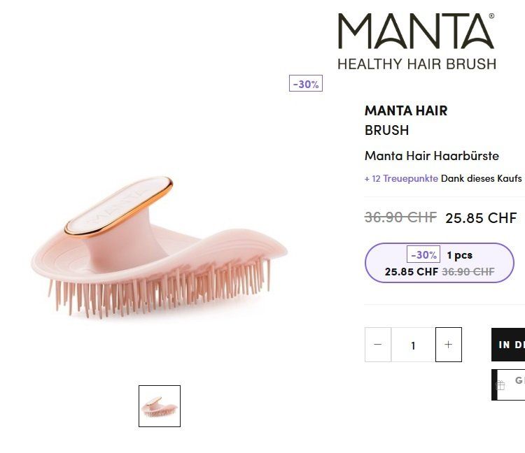 Altro per la cura dei capelli: Manta Hair Haarbürste – Nuovo e nell'imballaggio originale da Uerkheim venduto da Kaufoption 2