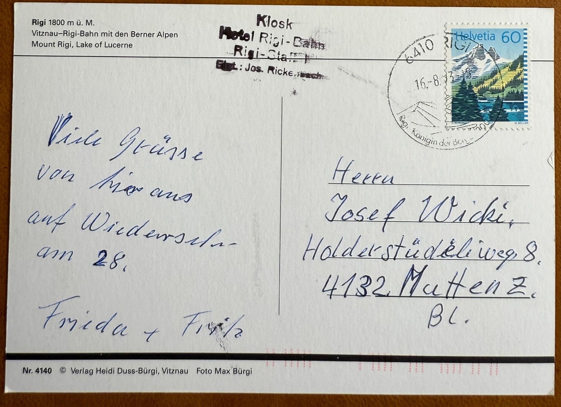 Cartoline postali: AK: Vitznau Rigi - Bahn – Usato da Lutry venduto da Ediego 1