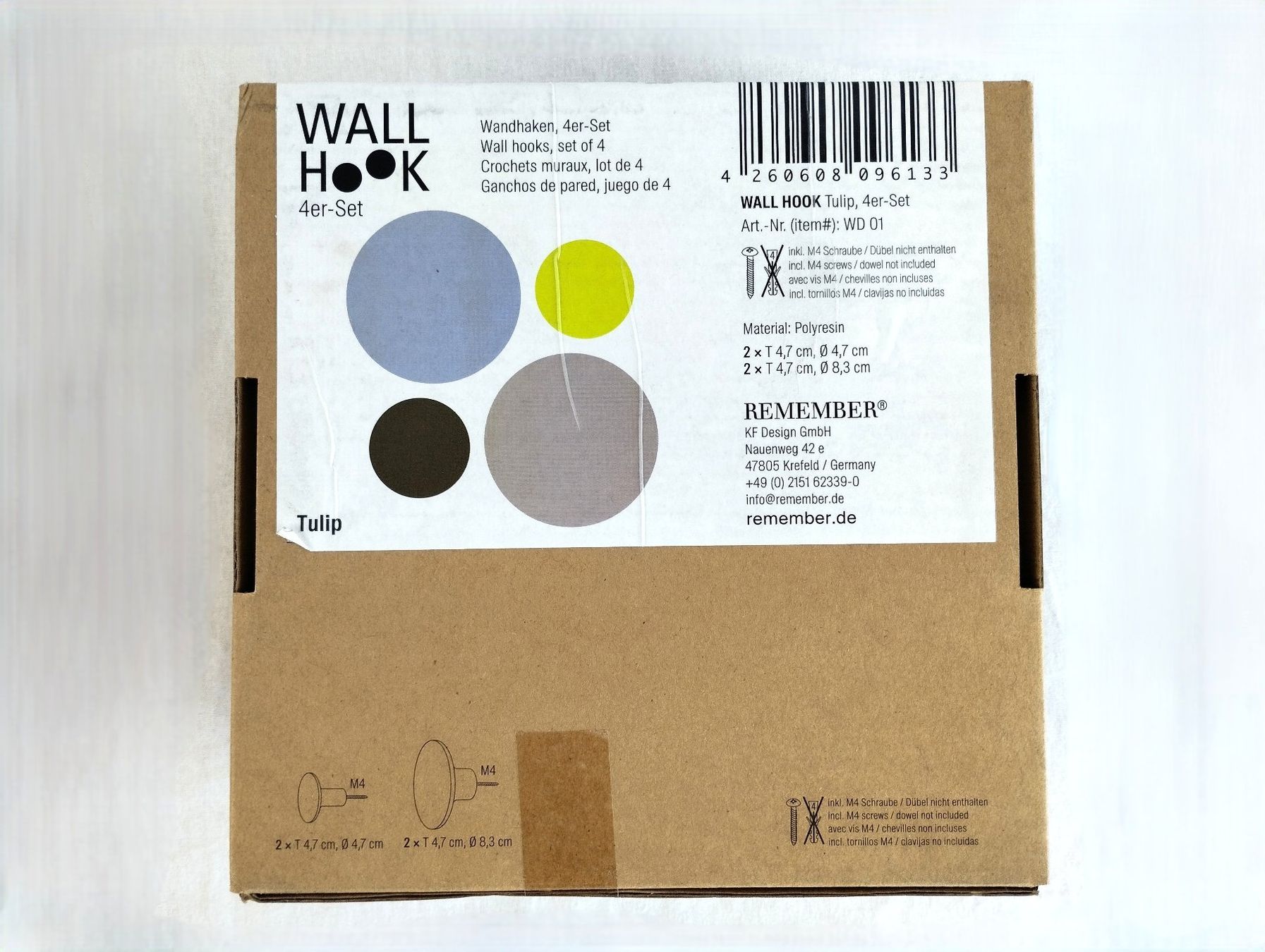 Eisenwaren: REMEMBER Wandhaken 4er-Set – Neu und originalverpackt aus Schübelbach von Restwert_Schubelbach