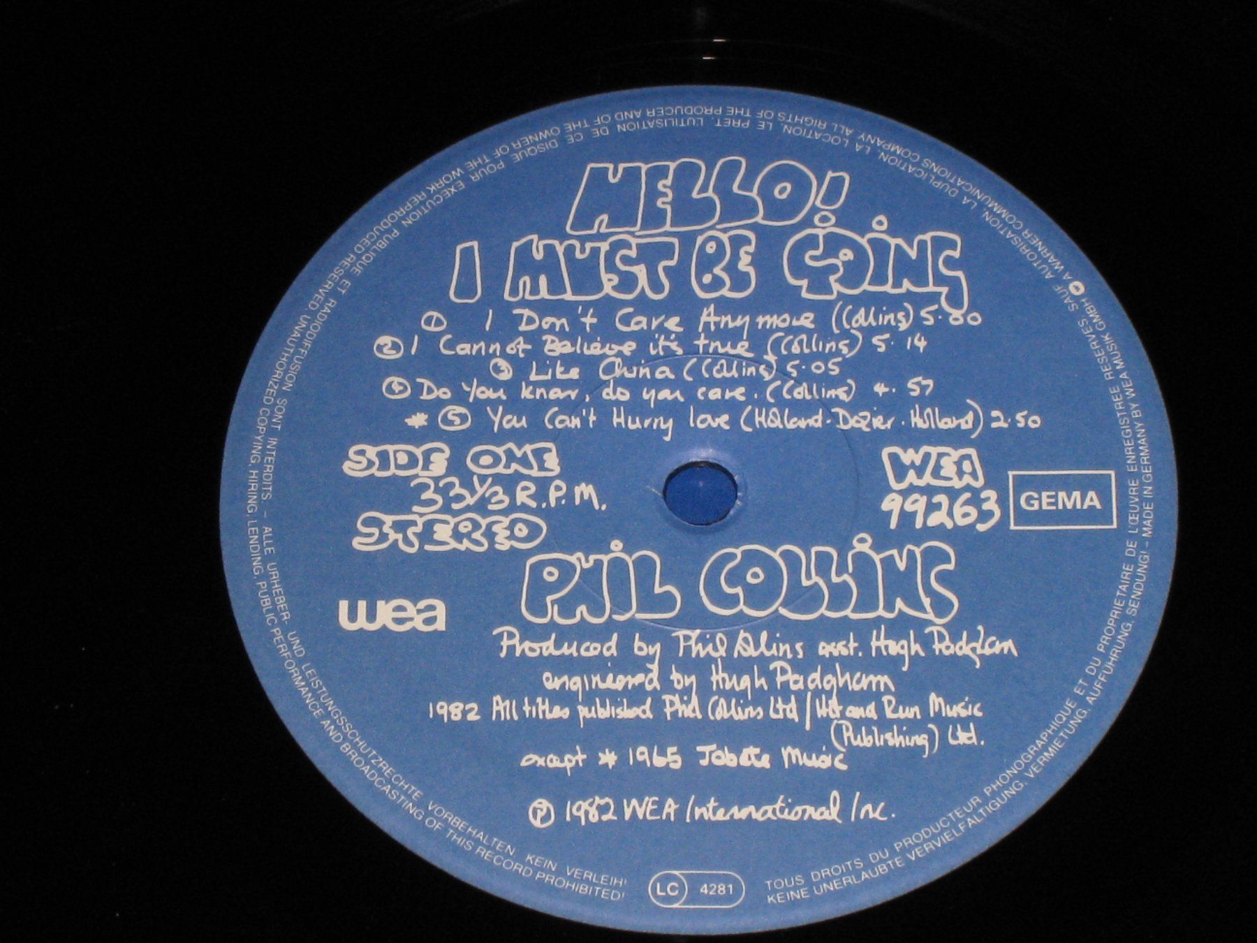 Schallplatten: LP - PHIL COLLINS - HELLO, I MUST BE GOING! – Gebraucht aus Steckborn von Quo7 2