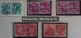Z32z-35z, Kehrdruck, Landschaftsbilder gestempelt Kt. 85.-
