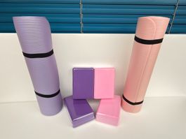 Tapis Yoga Rose, Yoga Blocs - Yogamatte - Yogablöcke