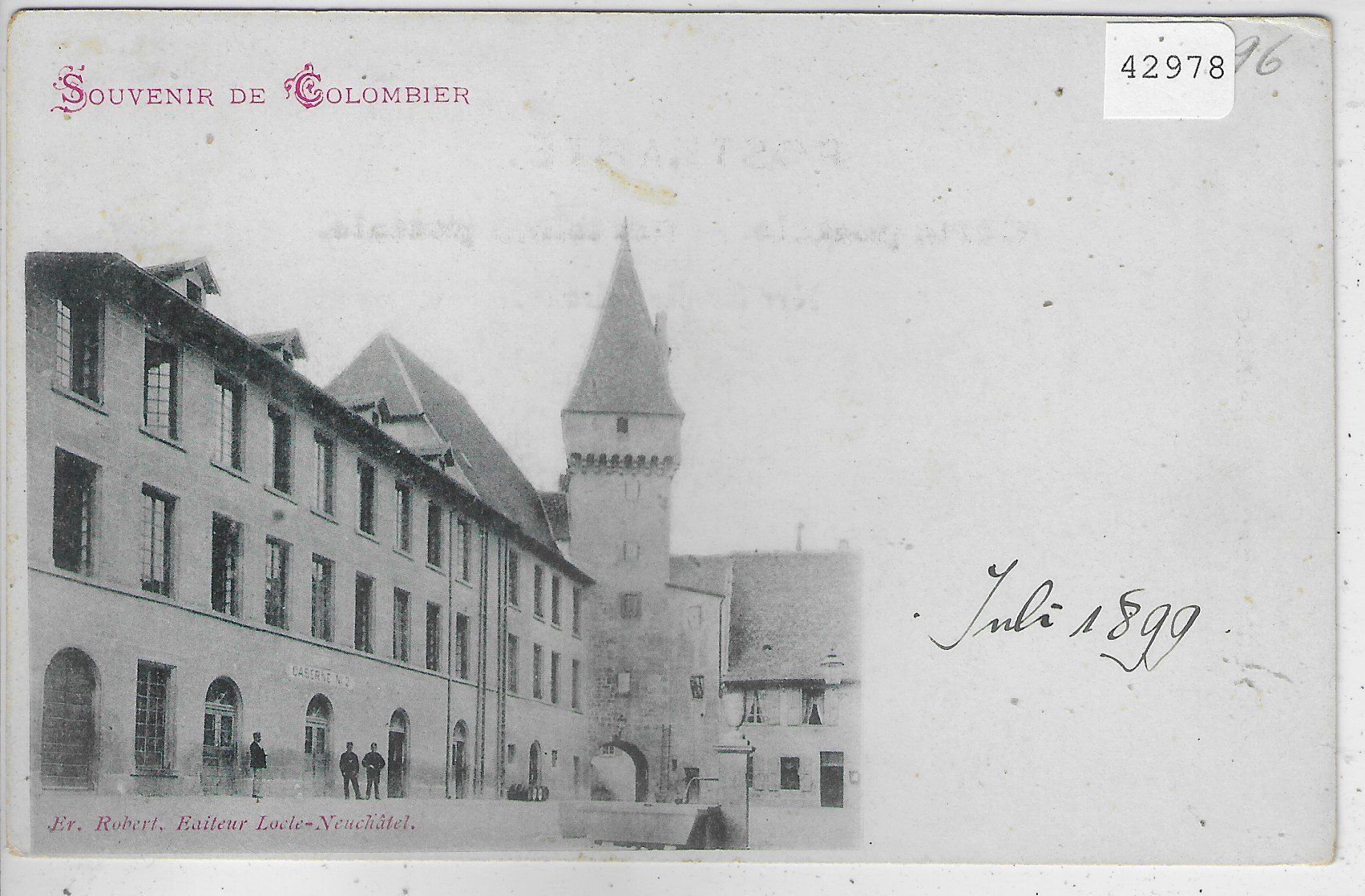 Cartoline postali: Souvenir de Colombier 1899 – Usato da Ettingen venduto da Kartenplanet
