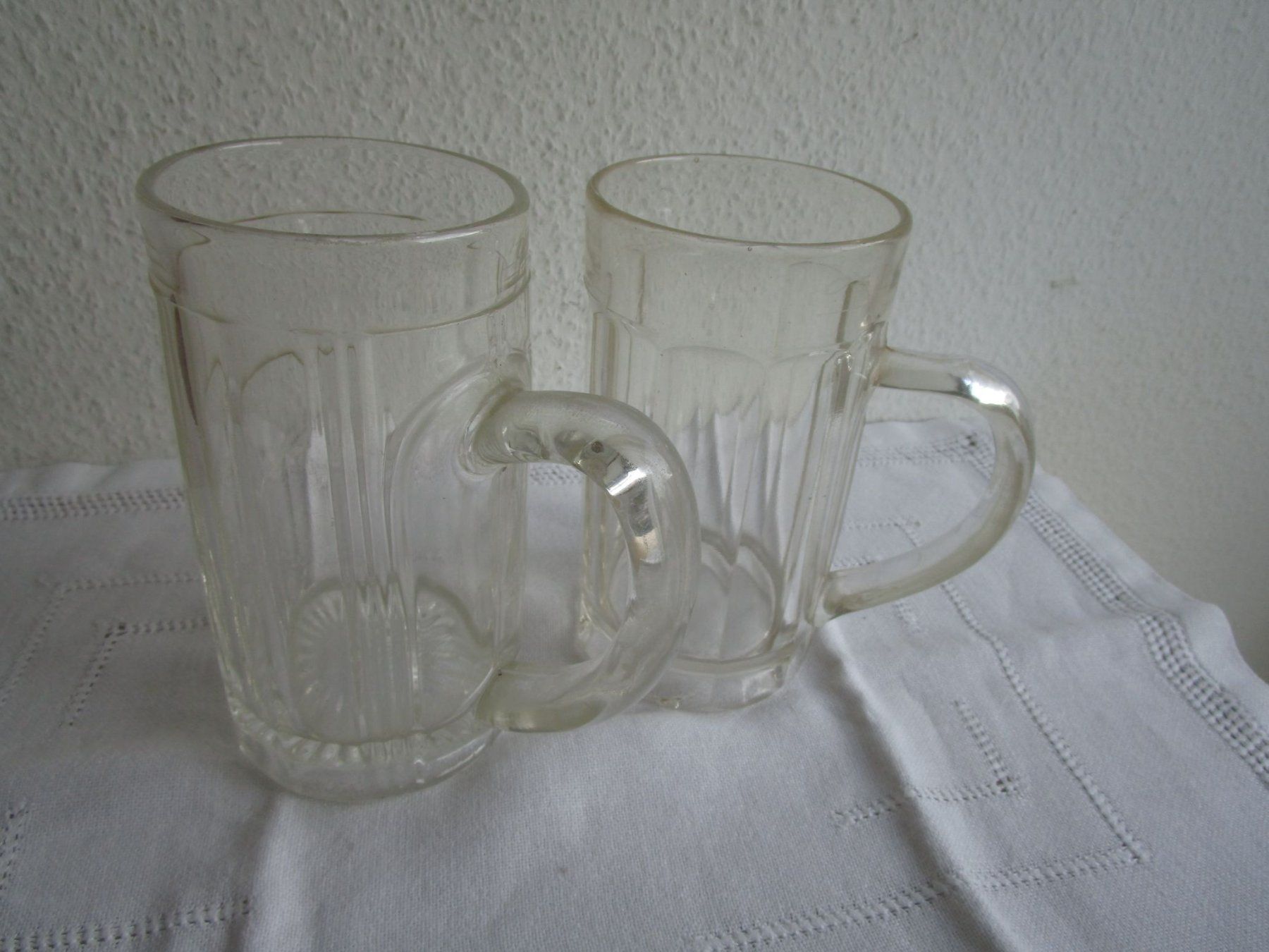 Bicchieri: 2 alte Bierkrüge, geeicht 0.5 L, ca. 1940 – Usato da Binningen venduto da mondoantico