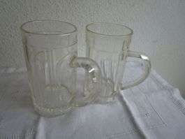 2 alte Bierkrüge, geeicht 0.5 L, ca. 1940