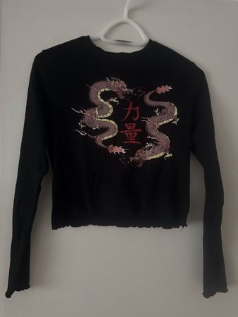Langarmshirt mit Drachen Print