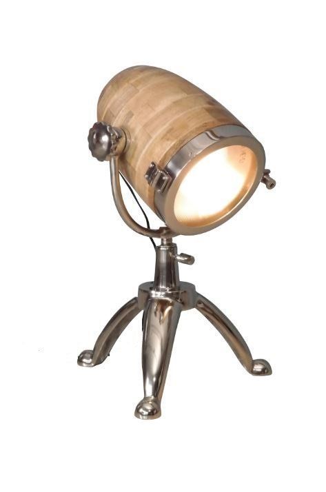 Lampen: Exklusive Tischleuchte Chrom / Mangoholz – Neu (gemäss Beschreibung) aus Wallisellen von kingschair