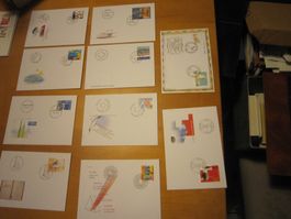 CH 2005 FDC Marken auf 10 Briefe