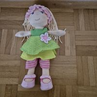 Haba Stoffpuppe Mädchen 35cm mit Blumenkleid Frühling Sommer