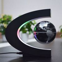 schwebender Globus mit LED Beleuchtung schwarz