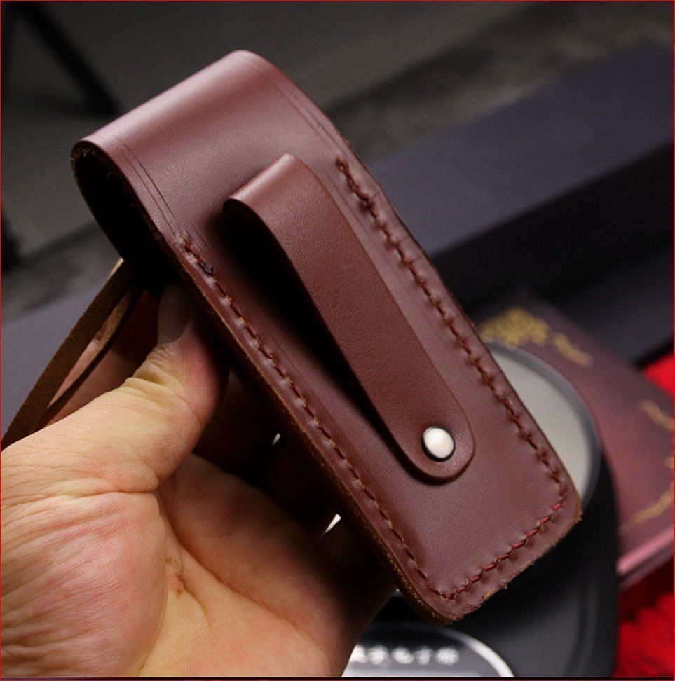 Coltelli tascabile: Taschenmesser handgefertigt mit Lederetui – Nuovo e nell'imballaggio originale da Burgdorf venduto da XJ6 7
