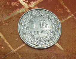 1 Fr Münze Helvetia 1961 