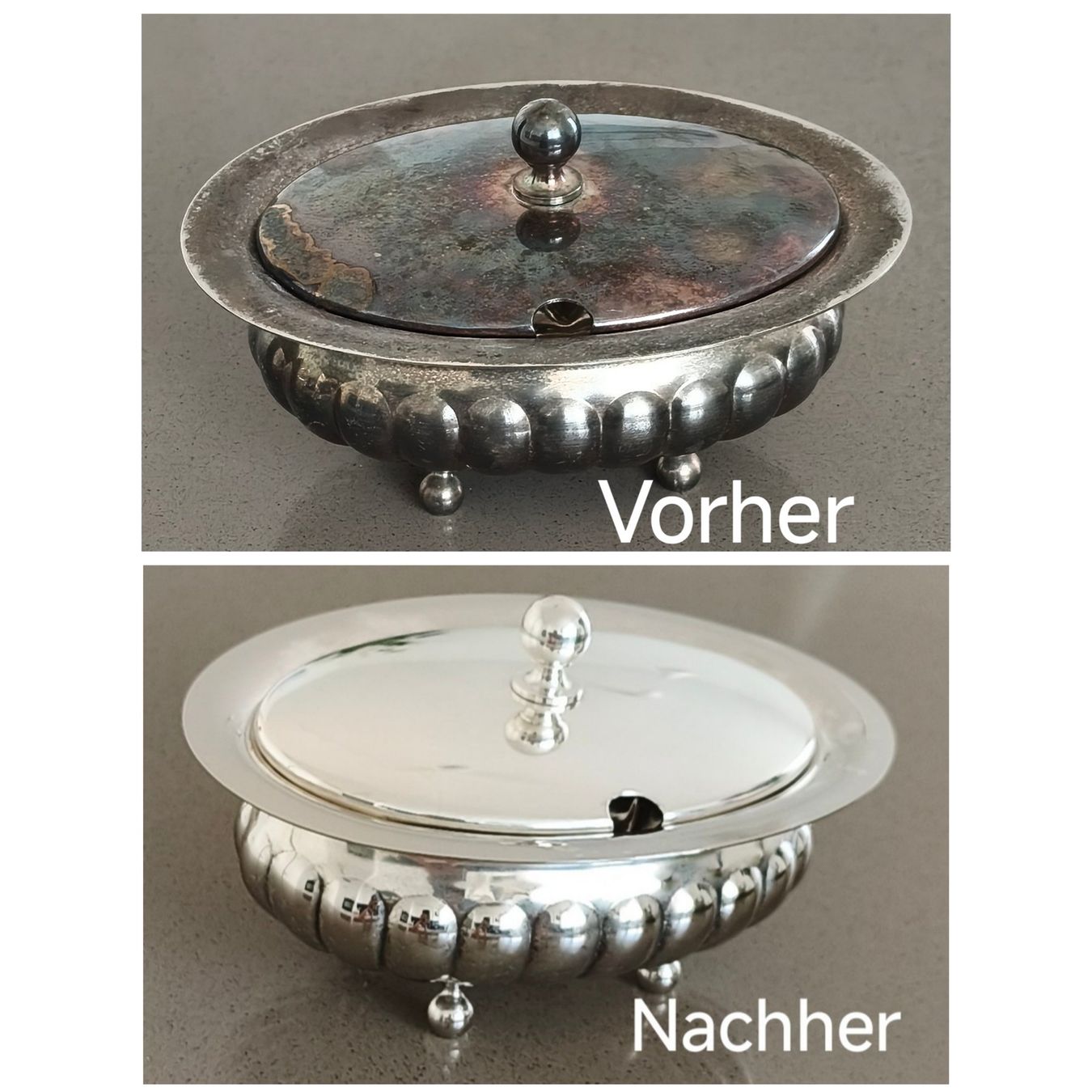 Zuckerdosen: Art Déco versilberte Zuckerdose punziert – Gebraucht aus Zürich von Tanteemma369 3