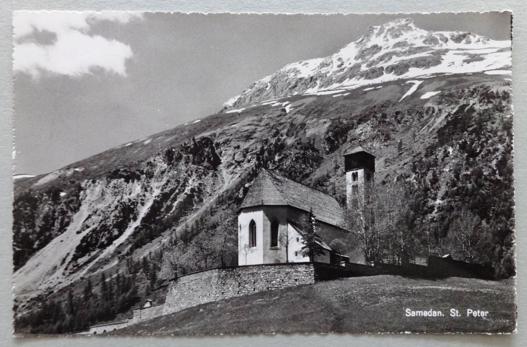 Ansichtskarten: Samedan, St. Peter – Gebraucht aus Fétigny von Billy2miny