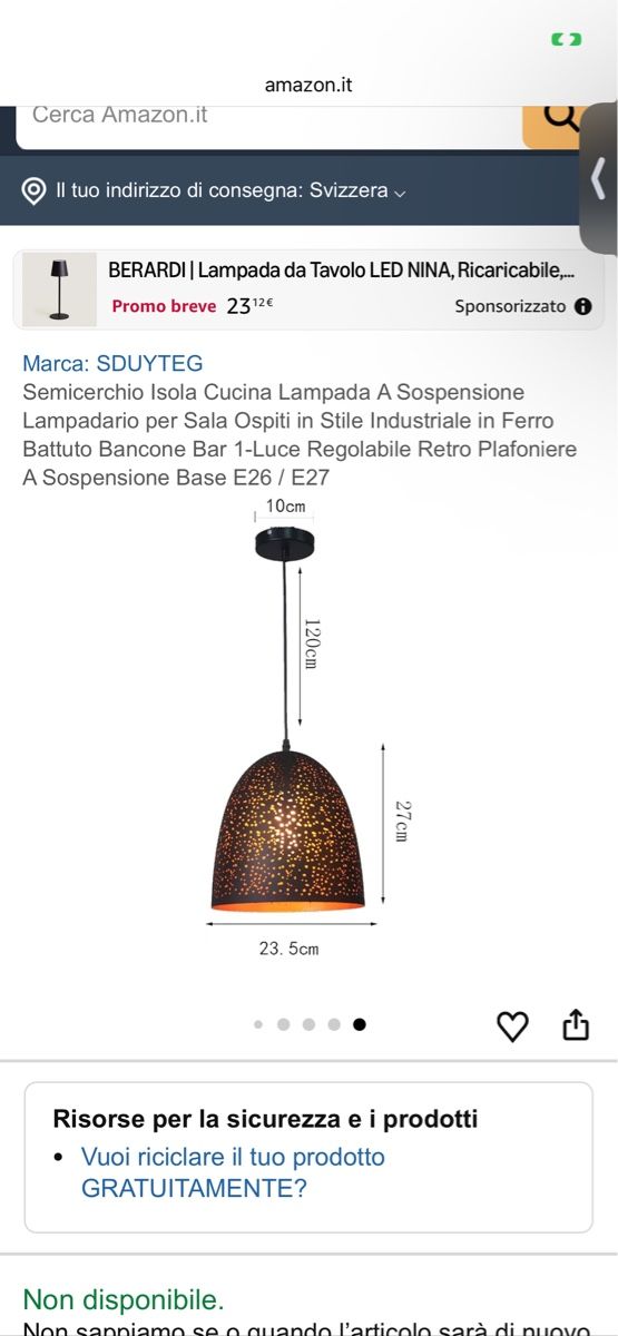 Lampadari & plafoniere: Pendelleuchte  wie neu – Usato da Basel venduto da ana_6yp9
