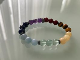 Chakra Armband Bergkristall, amethyst, aquamarin, citrin,