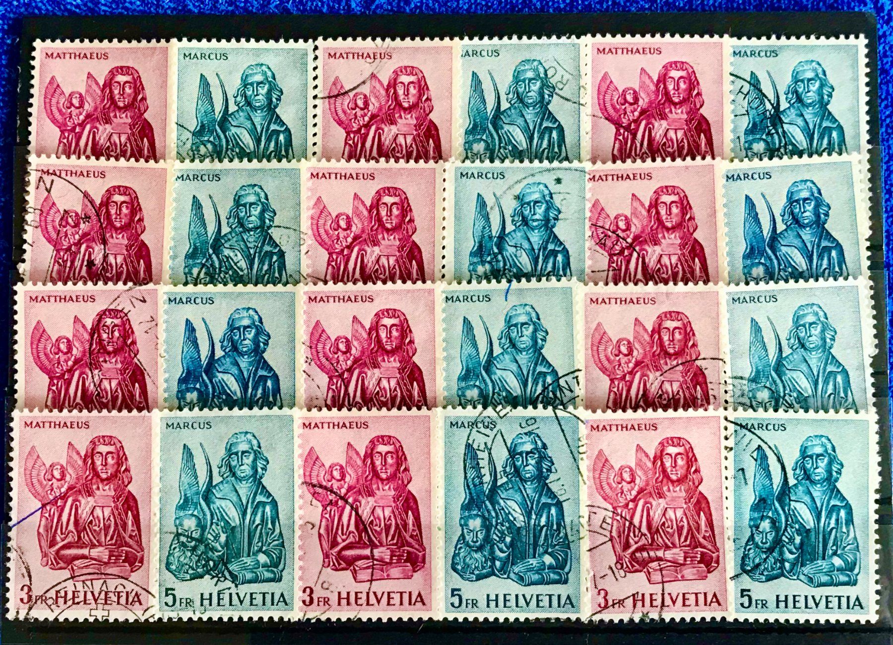 Tutti i francobolli: Nr.381 /382 Steckkarte mit Stempel    – Usato da Aarau venduto da Billa007