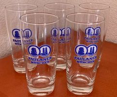 5 ältere Paulaner Biergäser - ca. 50 Jahre alt