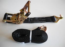 Spanngurt/Spannset mit Haken, 4 T x 7 M, black
