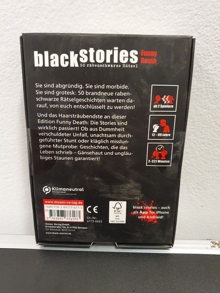 Giochi: Neu - Moses - black Stories - Funny Death – Nuovo e nell'imballaggio originale da Dagmersellen venduto da Jarsetz_Restposten 1