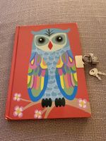 Süsses Tagebuch mit Schloss, neuwertig, Eule Motiv!
