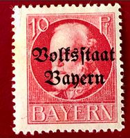 Briefmarken aus König Ludwig III. von Bayern mit Aufdruck 