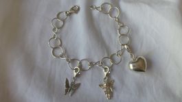 Silberarmband mit 3 Hängerli