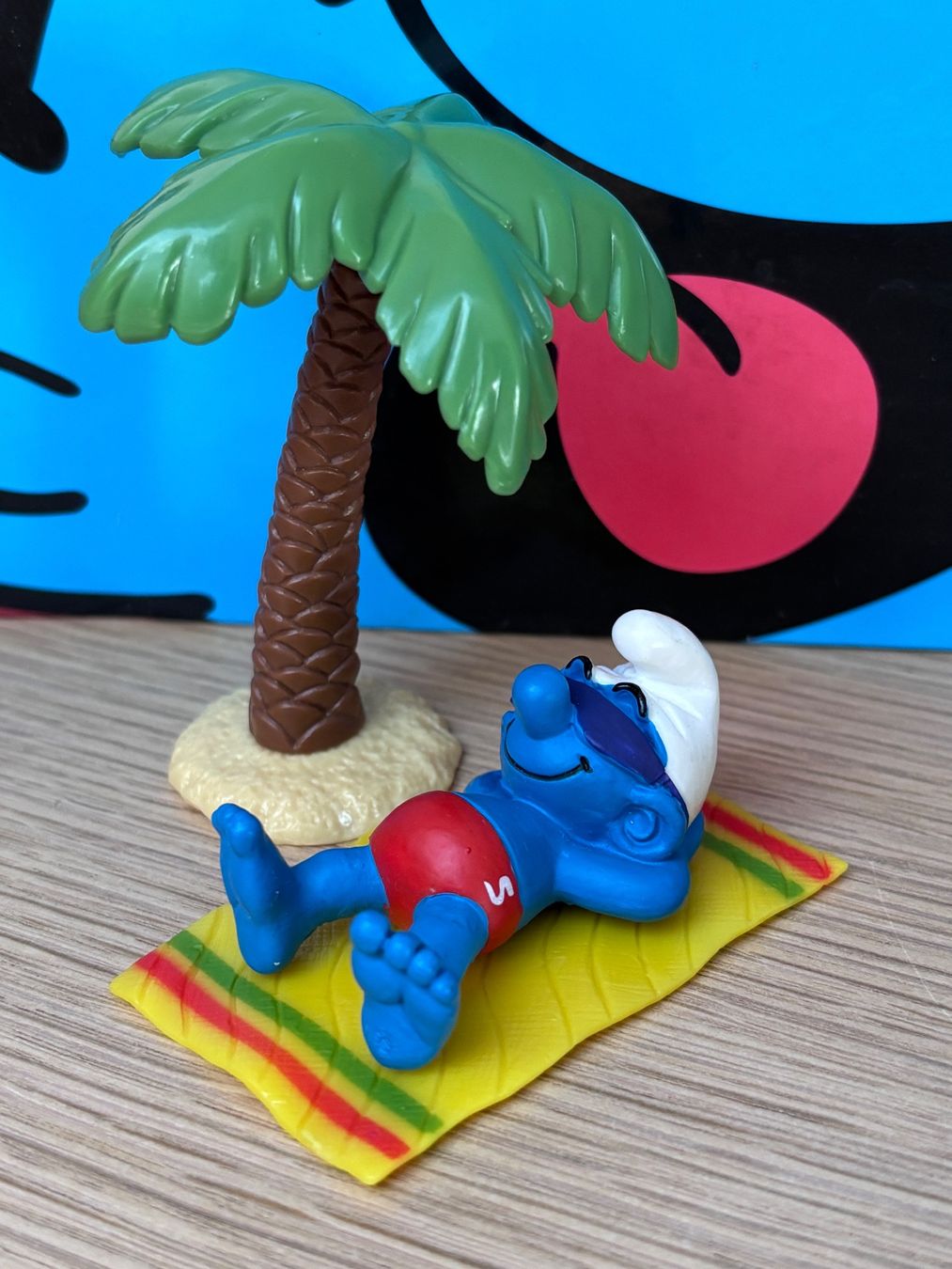 Schleich Statuette: Bade-Schlumpf unter Palme – Usato da Lyss venduto da Duckszone