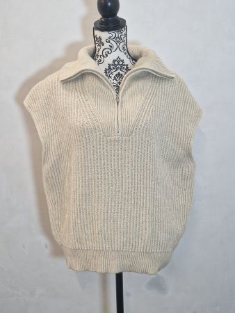 Massimo Dutti Strickweste beige wolle/kaschmir Gr. S wie neu