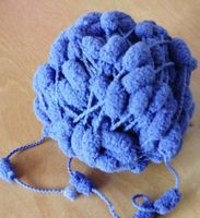 Strickwolle Pompon violett 50 Gramm