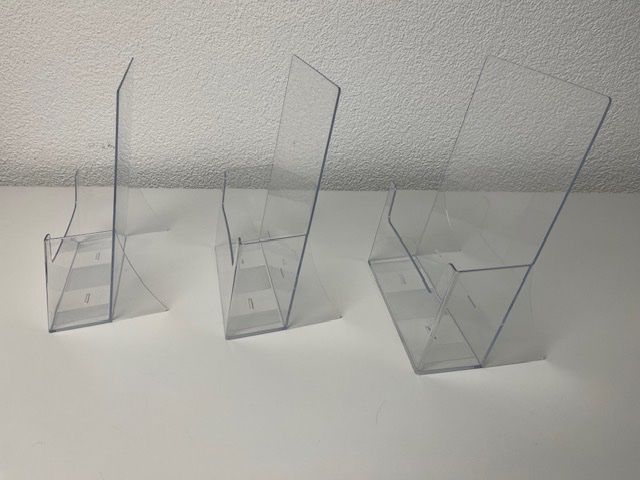 Allestimento di negozi e stand fieristici: 3 Prospektständer, Acrylglas für Format A4 – Usato da Zollikofen venduto da pico27