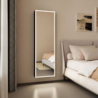 LED-Spiegelschrank MOSO Schwarz - 50x160cm