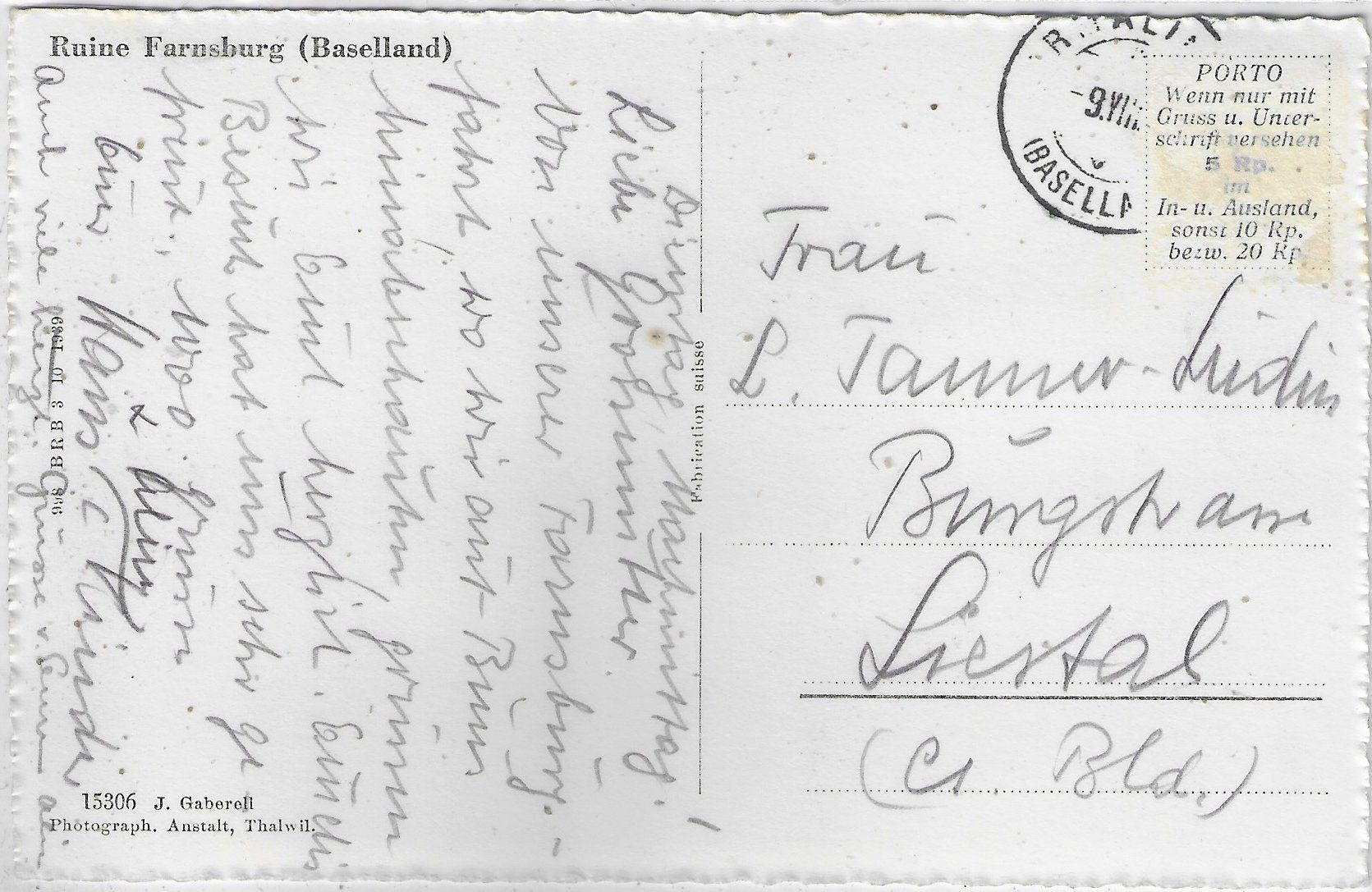 Cartoline postali: Ruine Farnsburg BL – Usato da Ettingen venduto da Kartenplanet 1