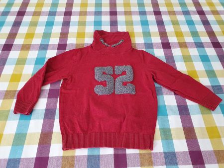 Cooler Pullover mit Stehkragen - 110/116 - rot