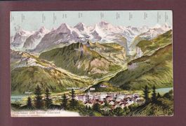 INTERLAKEN und Umgebung - Vogelschau - 1908 AMBULANT