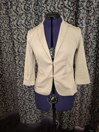 Hallhuber Basic Blazer beige Grösse 38 Organic Cotton