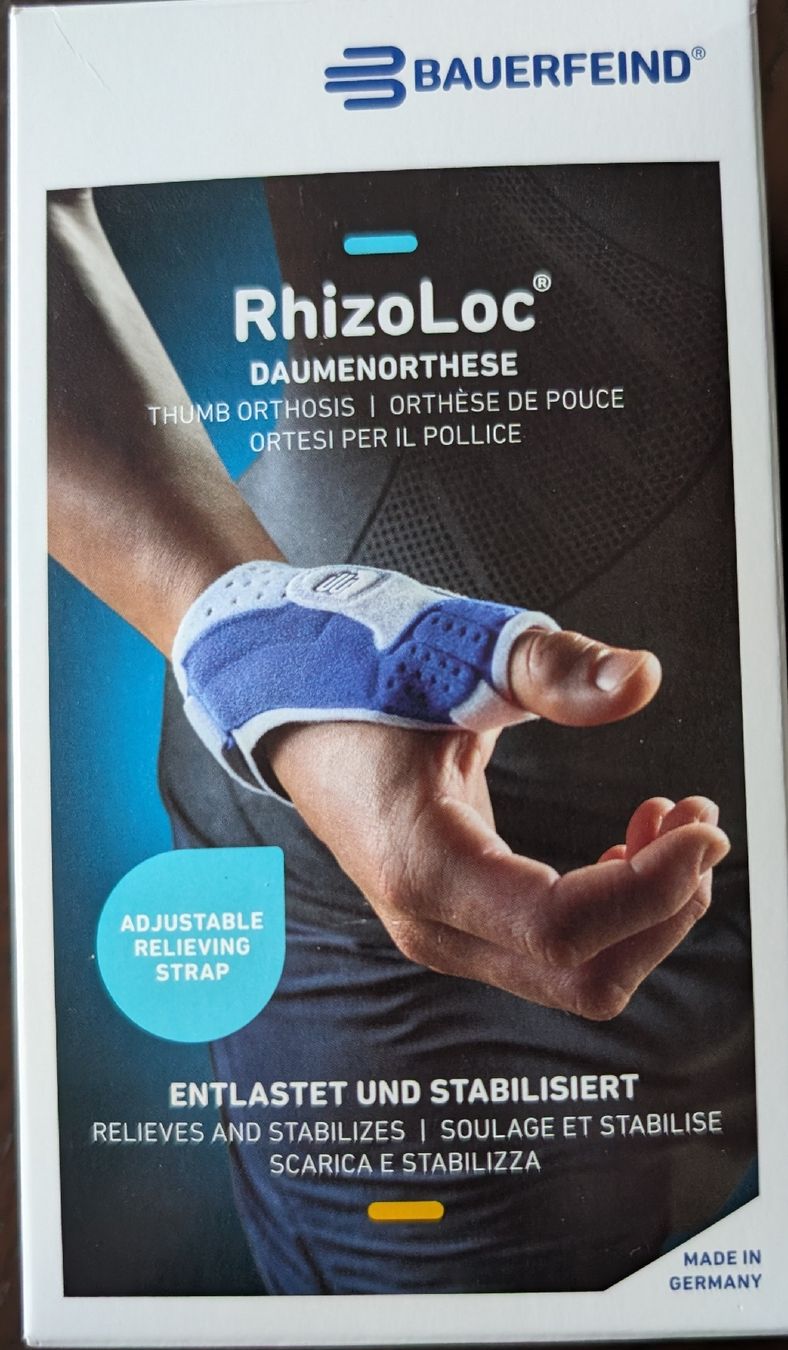 Attrezzature mediche: Daumenorthese Rechts / Orthèse pouce Droite RhizoLoc – Nuovo e nell'imballaggio originale da Baar venduto da phlys