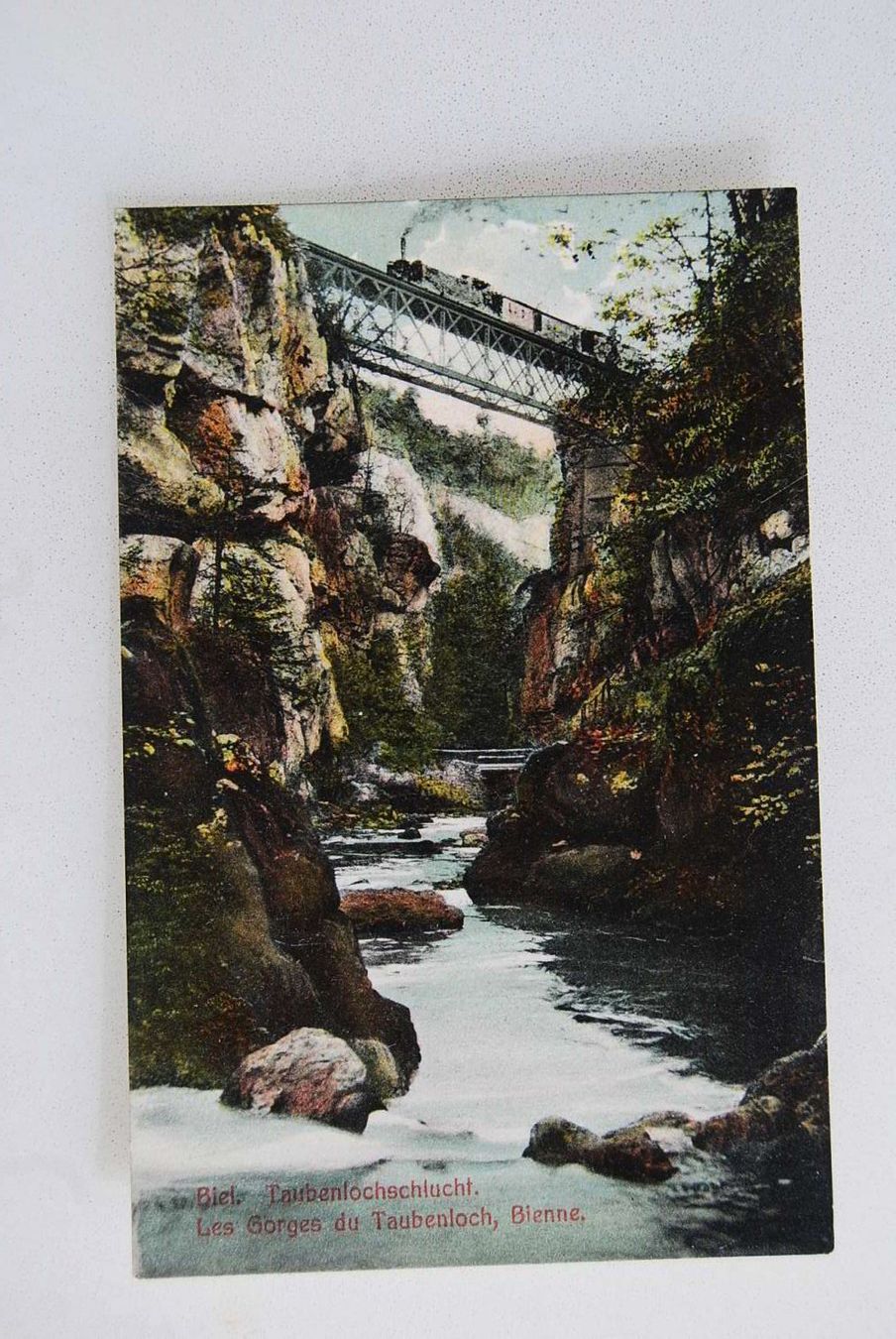 Ansichtskarten: AK Biel Taubenlochschlucht 1908 – Gebraucht aus Rüfenacht BE von Toro06