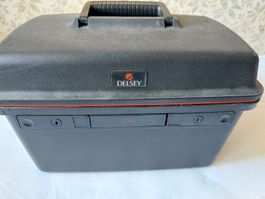Coffre beauté, caisse bijoux case beauty noir Delsey vintage