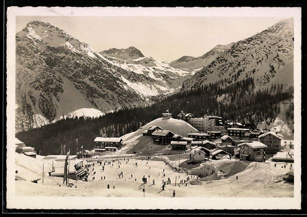 Cartoline postali: AK Arosa, Arosa-Kulm mit Eisbahn – Usato da Berlin venduto da bartko-reher