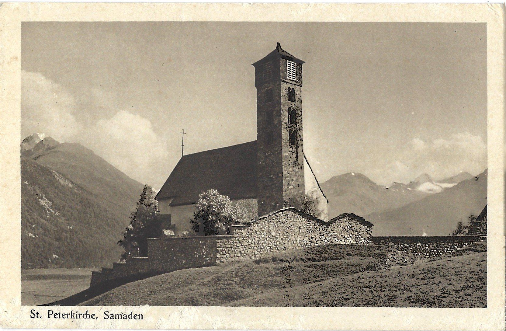 Cartoline postali: St.  Peterskirche,  Samaden – Usato da Bütschwil venduto da Jackson1A