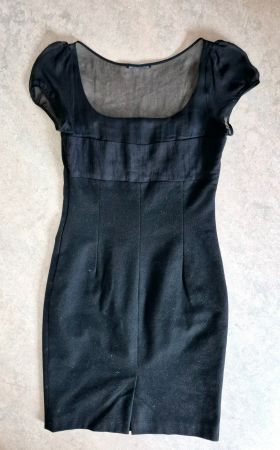 KLEID DRESS STEFANEL 40 L SCHWARZ TRANSPARENT TOP ZU JACKE