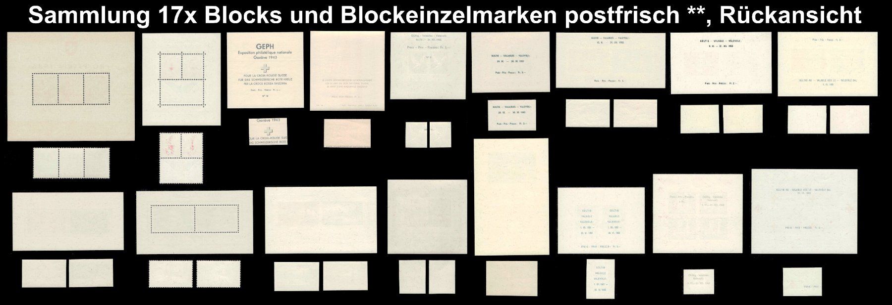 Tutti i francobolli: Blocksammlung mit Einzelwerten postfrisch **, Kat Fr. 2317.- – Nuovo (secondo la descrizione) da Eskisehir/Türkei venduto da super_cool_man 1