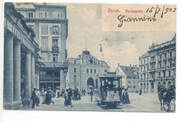 ZÜRICH Paradeplatz - Strassenbahn, Tram, Chocolat Sprüngli