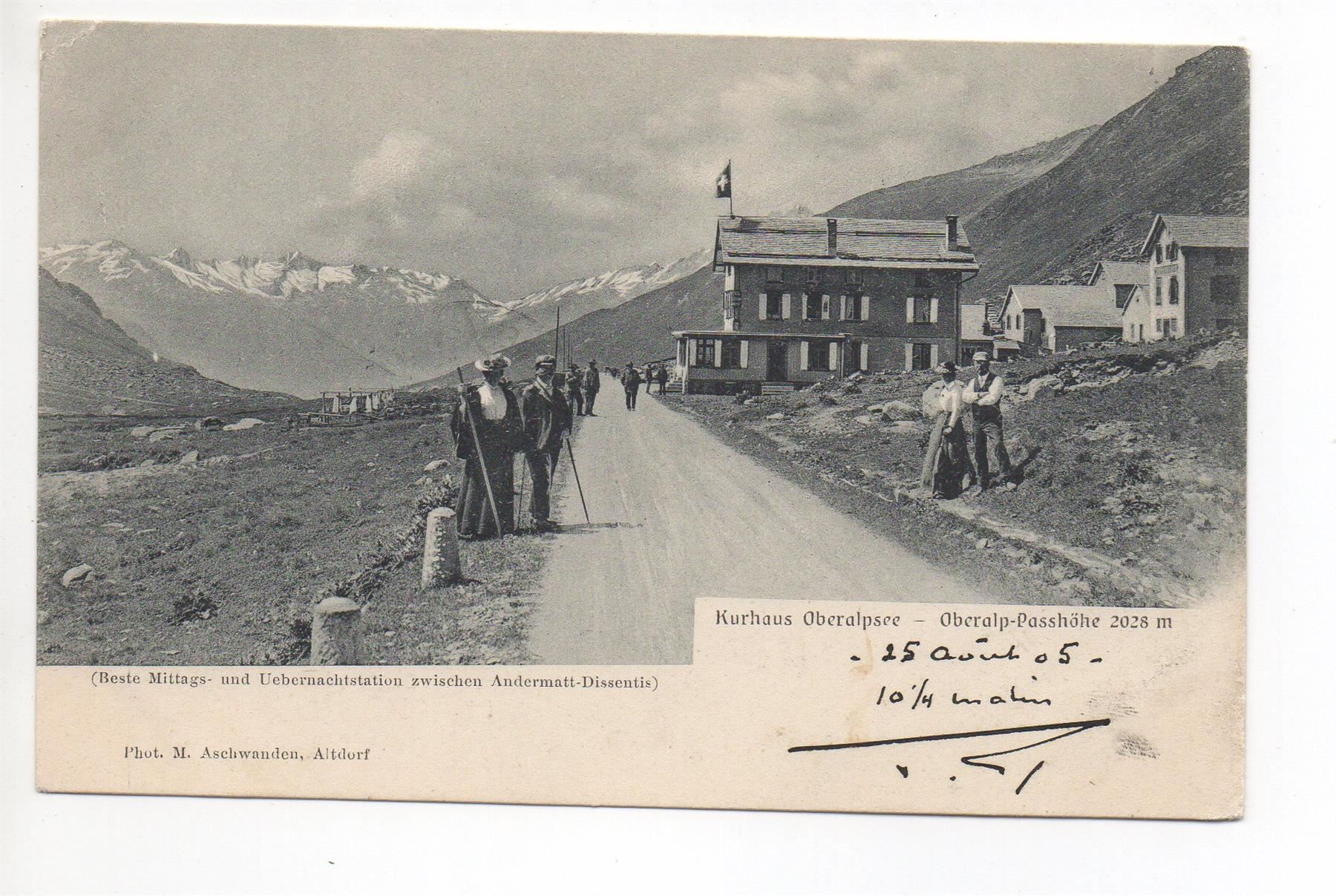 Cartoline postali: OBERALP-PASSHÖHE Kurhaus Oberalpsee – Usato da Jona venduto da philajona