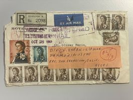 1963 Hong Kong Brief zu Lt Oliver Perin San Francisco USA
