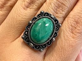 Malachit-Ring – Vintage-Edelsteinring