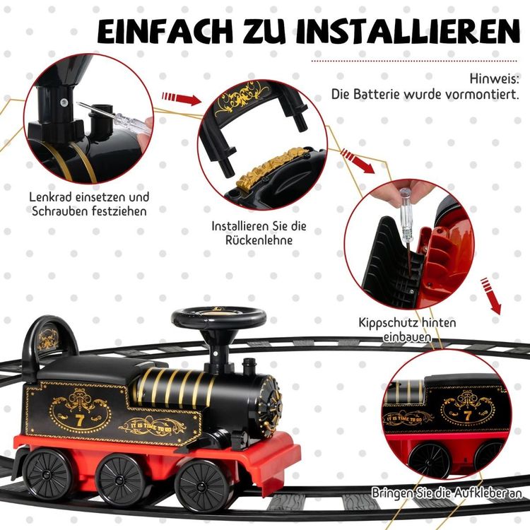 Elek. Kinderzug zum Aufsitzen 16 Schienenstücken ab 3 Jahre | Kaufen