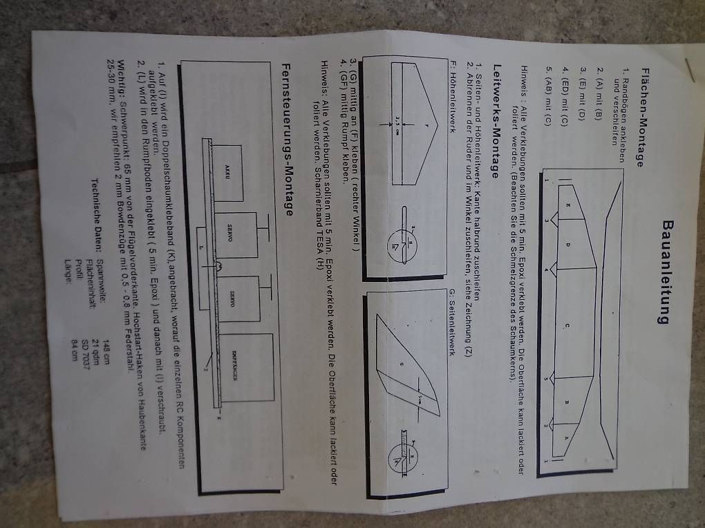 Modellismo RC: Segelflugmodell Joy bausatz – Nuovo (secondo la descrizione) da Camorino venduto da Dibi7 4