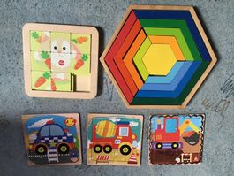 5 Holzpuzzle gebraucht guter Zustand